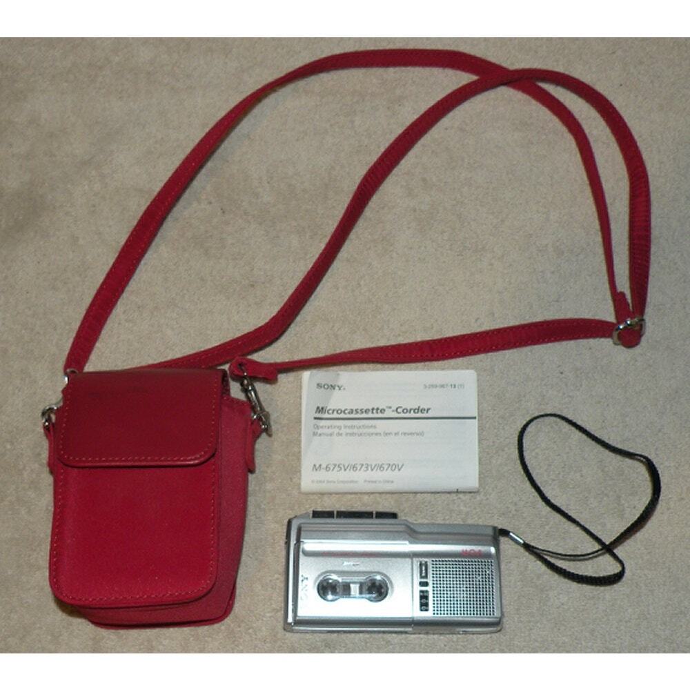 Sony VOR Microcassette-Corder M-670V Tested Working Clear Voice Plus New Battery